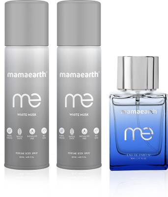 MamaEarth ME Fragrance Trio (ME White Musk Deodorant (2 Pcs) + ME Eau De Parfum)