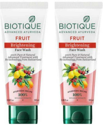 BIOTIQUE FRUIT FACE WASH 100ML 2PCS ( BRIGHTENING FACE WASH )(2 Items in the set)