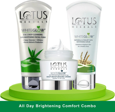LOTUS HERBALS All Day Skin Brightening Comfort Combo(3 Items in the set)