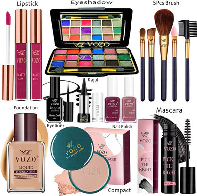 VOZO Makeup Combo Kit One-stop Beauty Package for Beginners and Professionals 321(15 Items in the set)