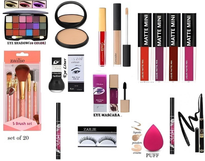 Zailie Makeup Kit Sets One-stop Beauty Package for Beginners and Professionalsup brush set of 20(20 Items in the set)