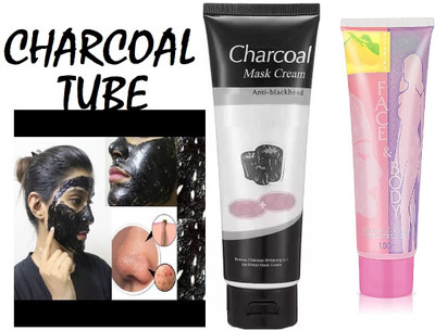 AMOSFIA 3d Face and Body Scrub and Charcoal face pack For Man and Woman(2 Items in the set)