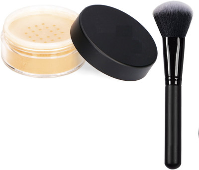 KAIASHA Loose Powder Compact Soft Beige 1 MAKEUP BRUSH ALL TYPE USED(2 Items in the set)