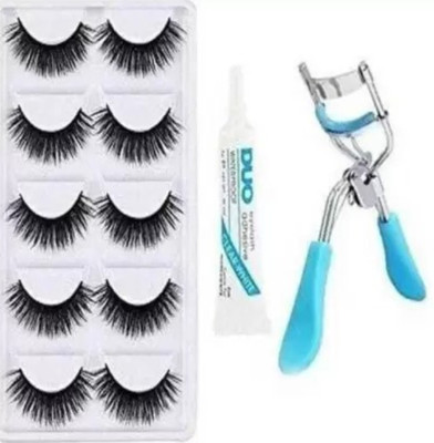 nnbb Eyelashes Set of 5, Eyelashes Glue & Eyelash Curler (7 Items in the set)(7 Items in the set)