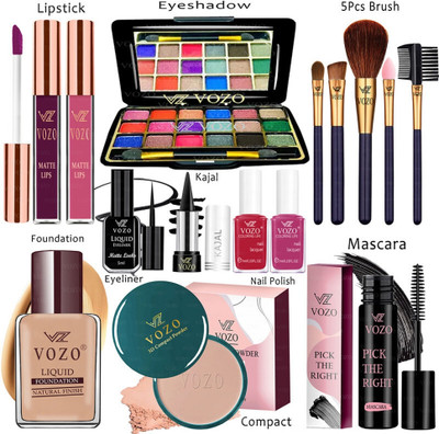 VOZO Makeup Combo Sets One-stop Beauty Package for Beginners and Professionals VT-257(15 Items in the set)