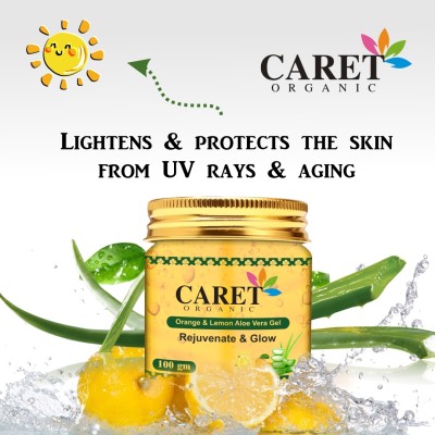 Caret Organic Orange & Lemon Aloevera Gel | Anti-Becterial Properties(100 g)