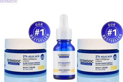DermDoc Women’s Glow Essentials: Kojic Cream + Serum(3 Items in the set)