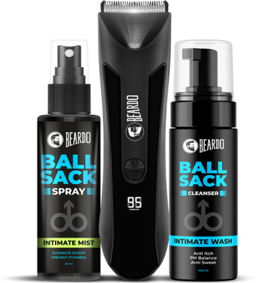 BEARDO Intimate Care Combo | Incrediball Trimmer With Ball Sack Mist & Intimate Wash(3 Items in the set)