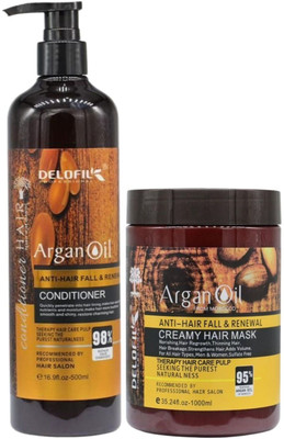 DELOFIL PROFESSIONAL Argan Oil Conditioner & Hair Mask Morocco (500+1000ml) Combo(2 Items in the set)