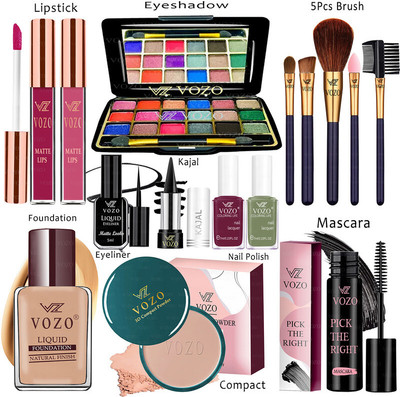 VOZO Makeup Combo Kit One-stop Beauty Package for Beginners and Professionals 317(15 Items in the set)