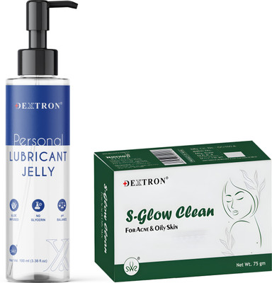DEXTRON Lubricant Jelly & S-Glow Clean Soap Combo – Gentle Care & Skin Comfort, 175g(1 Items in the set)