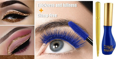 ADJD EYELINER SHIMMER GOLDEN EYELINER LONG LASTING & WATERPROOF EYE MAKEUP Blue Eyelashes Fast Dry Curling Lengthening(2 Items in the set)