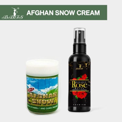 bbts ORGANIC PREMIUM ROSE WATER 100ML + AFGHAN SNOW ALL DAY CREAM 50G(2 Items in the set)