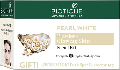BIOTIQUE PEARL WHITE FLAWLESS GLOW SKIN FACIALKIT FACIAL KIT | SWISS MAGIC DARKSPOT CORRECTAR(1 Items in the set)