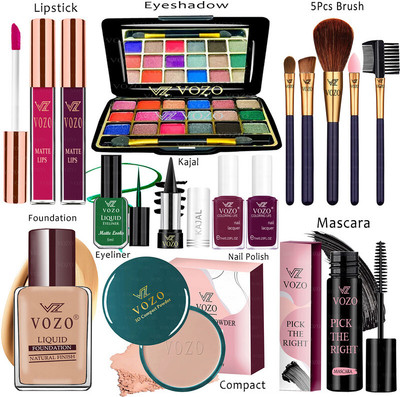 VOZO Makeup Combo Kit One-stop Beauty Package for Professionals 307(15 Items in the set)