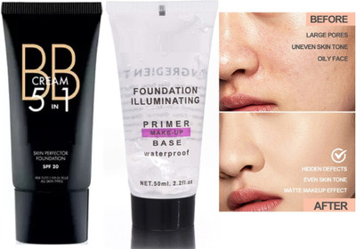 DARVING ONE TOUCH INSTANT MAKE UP BLEMISH BALM CREAM Foundation WITH TUBE PRIMER(2 Items in the set)