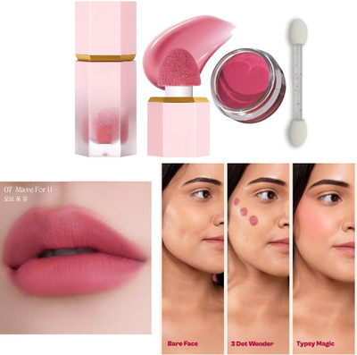 Sheny Long Lasting Lip Tint Waterproof Matte And Matte Blusher Face Pigment Lasting Blush(1 Items in the set)