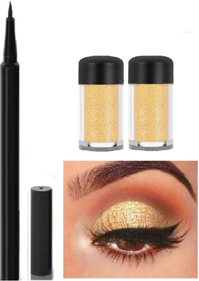 Latixmat Shimmer Eye shadow/Highlighter Powder With Sketch Pen Eyeliner(3 Items in the set)