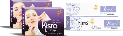 KISRA Pimple Care Soap And 7 Days Acne, Pimple & Dark Spot Treatment Cream(3 Items in the set)