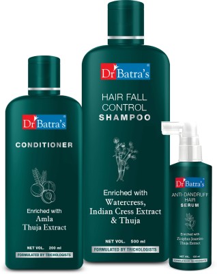 Dr Batra's Anti Dandruff Hair Serum, Conditioner - 200 ml and Hair Fall Control Shampoo - 500 ml(3 Items in the set)