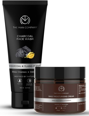 THE MAN COMPANY Daily Tan Removal Pack with Moisturizer & Charcoal Face Wash for Men(2 Items in the set)