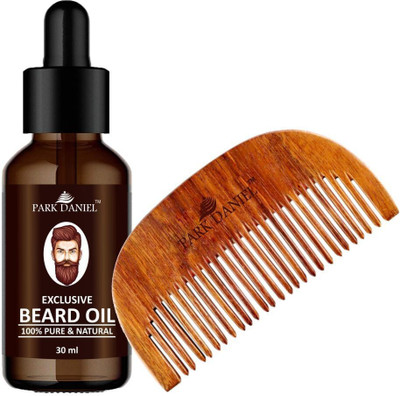 PARK DANIEL Combo Pack of Beard Oil 30 ml & Handcrafted Wooden Beard Comb(2 Items in the set)