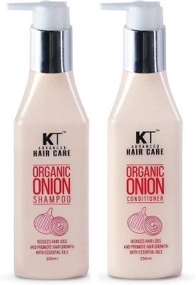 KEHAIRTHERAPY KT Advanced Haircare Organic Onion Shampoo & Conditioner - 500ml (Pack Of 2) For Hair Growth & Anti Hair Fall - Paraben, Sulfate Free(2 Items in the set)