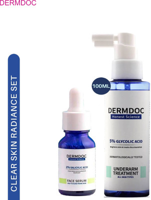 DermDoc Glycolic Acid Deodorizing Spray + Salicylic Face Serum(2 Items in the set)