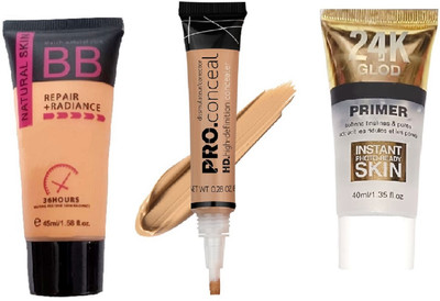 nn concealer with foundation with primer all skin type makeup kit pakc of 3(3 Items in the set)