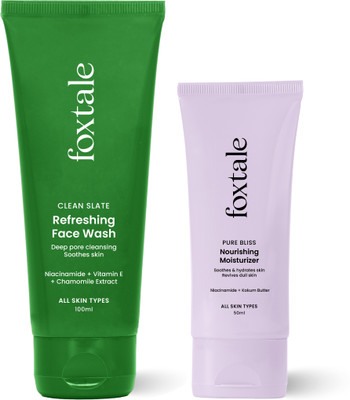 Foxtale Essentials Combo | Everyday Glow Duo | With Gel Face Wash 100ml + Daily Moisturizer 50ml(2 Items in the set)