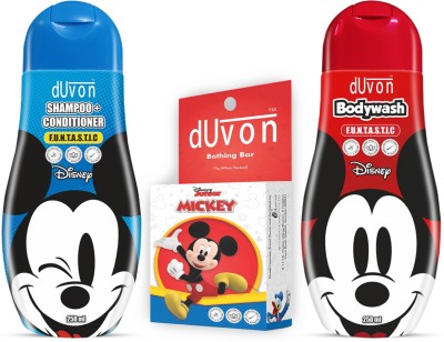 DUVON Value Pack for Kids -1 Bathing Bar,1 Bodywash,1 Shampoo+Conditioner 250ml(3 Items in the set)