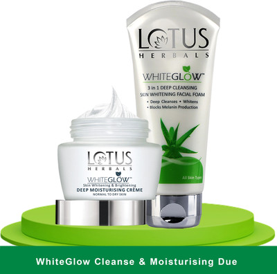 LOTUS HERBALS WhiteGlow Skin Cleanse & Moisturising Due(2 Items in the set)