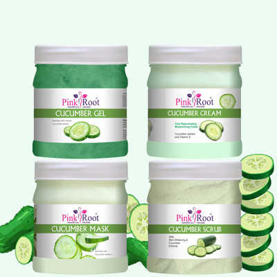 PINKROOT Cucumber Eco Facial Kit , 500gm Pack of 4(4 Items in the set)