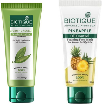 BIOTIQUE M Nectar 100ml Face SCrub & pineapple 100ml Fw Set of 2(2 Items in the set)