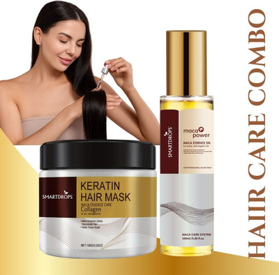 smartdrops Keratin Hair Mask with Maca Essence Oil – Salon-Like Smoothness at Home Combo Pack(2 Items in the set)