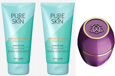 Oriflame Sweden Pure Skin 5 Minute Oil-control Clay Mask.With Teander Care.(3 Items in the set)