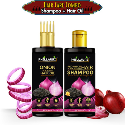 Phillauri Onion Hair Care Kit With Onion Black Seed Hair Oil + Shampoo And Damage Control Properties Combo Kit(1 Items in the set) Phillauri Onion Hair Care Kit With Onion Black Seed Hair Oil + Shampoo And Damage Control Properties Combo Kit(1 Items in the set)
