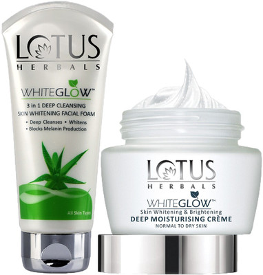 LOTUS HERBALS WhiteGlow ( Deep Moisturising Creme_60g + 3 IN 1 Deep Facial Form_100g )(2 Items in the set)