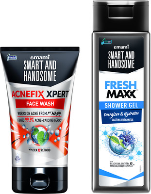 Smart and Handsome Anti-Acne + Refresh - Acnefix Xpert Face Wash 100g + Fresh Maxx Shower Gel(2 Items in the set)