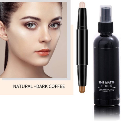 FELICECHIARA 2in1 Highlighter and Contour Stick Highlighter With Makeup Fixer Natural(2 Items in the set)