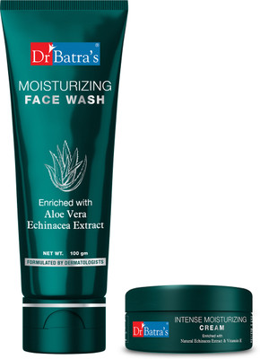 Dr Batra's Intense Moisturizing Cream -100 g and Face Wash Moisturizing - 100 gm (Pack of 2 For Men and Women)(2 Items in the set)