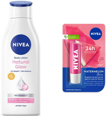 NIVEA Cell repair 75ml lotion & Watermelon lipbalm Set of 2(2 Items in the set)