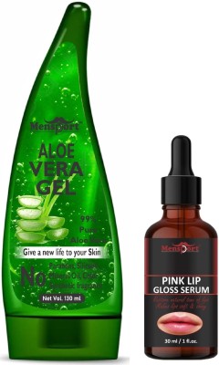 Mensport Multipurpose Aloe Vera Gel 130ml & Pink Lip Gloss Serum 30ML(2 Items in the set)