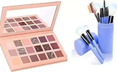 wryak 18 Color Palette with a set of 12-makeup brush, Storage box(2 Items in the set)
