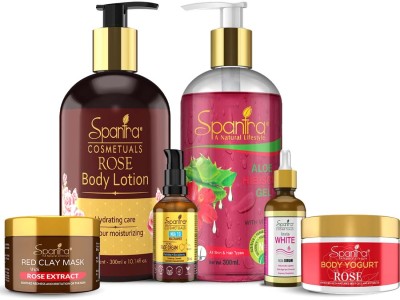 Spantra Skin Care Kit| Body Lotion,Yogurt, Clay Mask,Serum and Face Cream(6 Items in the set)