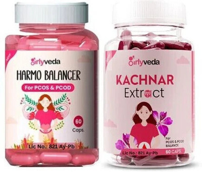 Girlyveda Harmo Balancer Capsule with Kachnar Extract |Combo Pack| 60 Capsules Each(2 Items in the set)