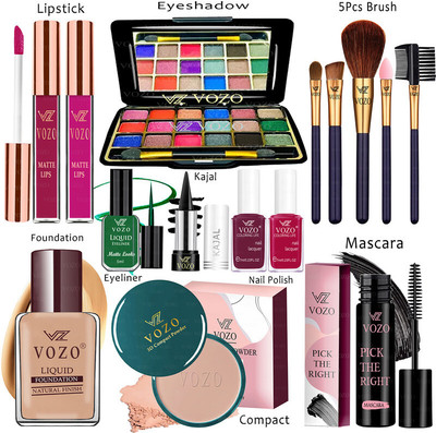 VOZO Makeup Combo Kit One-stop Beauty Package for Beginners and Professionals 255(15 Items in the set)