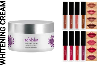 Geggsa Whitening Cream Enriched with Lemon (50ml) with Liquid Matte Lipstick in 8 Different Shades(3 Items in the set)