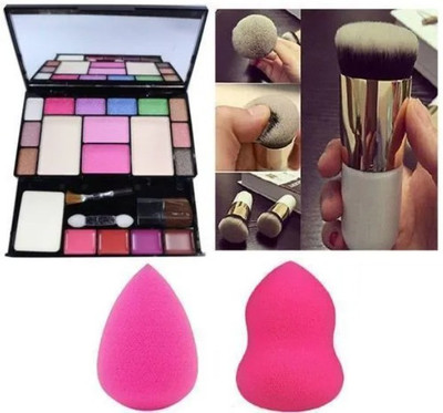 Jollity 6171 Multicolour Eye Shadow with White Foundation with 2 Sponge Puff(4 Items in the set)
