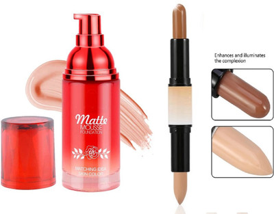nn contour & highlighter stick easy to apply face with liquid foundation long lasting water proof all skin type combo set(2 Items in the set)